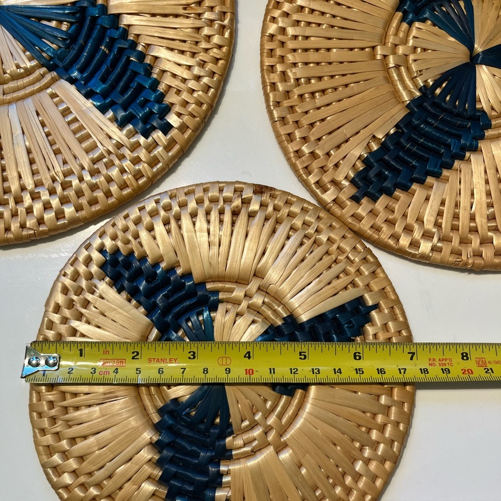 Set/3 Vintage woven trivets/ hot plates - Picture 13 of 13